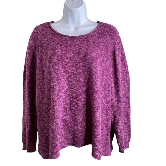 LOGO Lori Goldstein Women’s Pink Sweater Size‎ 1X Cozy Preppy Casual Pullover - Picture 1 of 9
